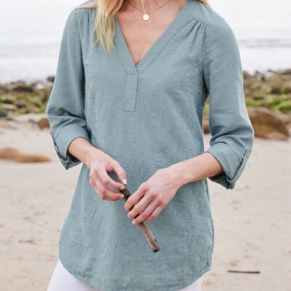 Soft Surroundings Embroidered Lilith Tunic Top